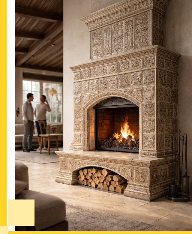 Купить изразцовый камин в Тольятти от 258550 р. | ЭриданТля