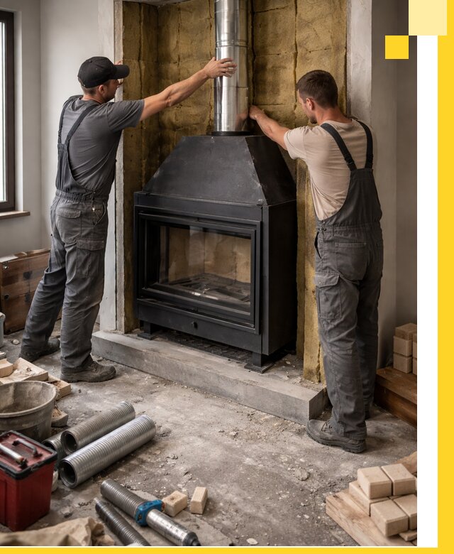 Изготовление и монтаж закрытых каминов в Тольятти под ключ