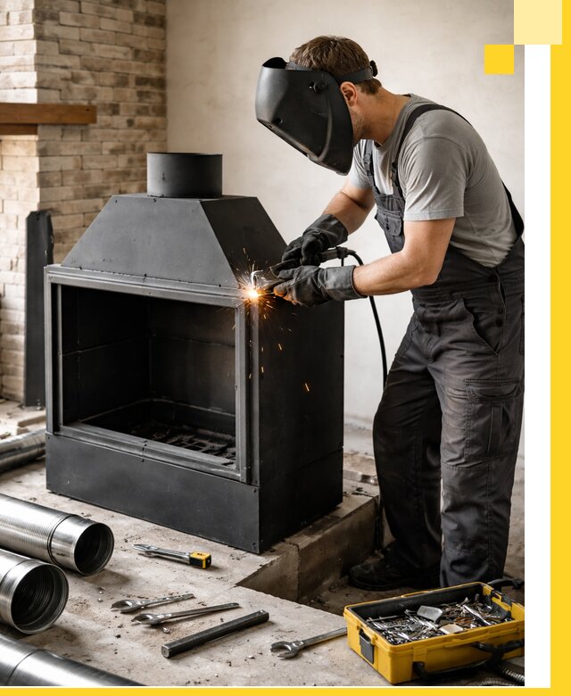 Продажа и установка металлических каминов в Тольятти под ключ