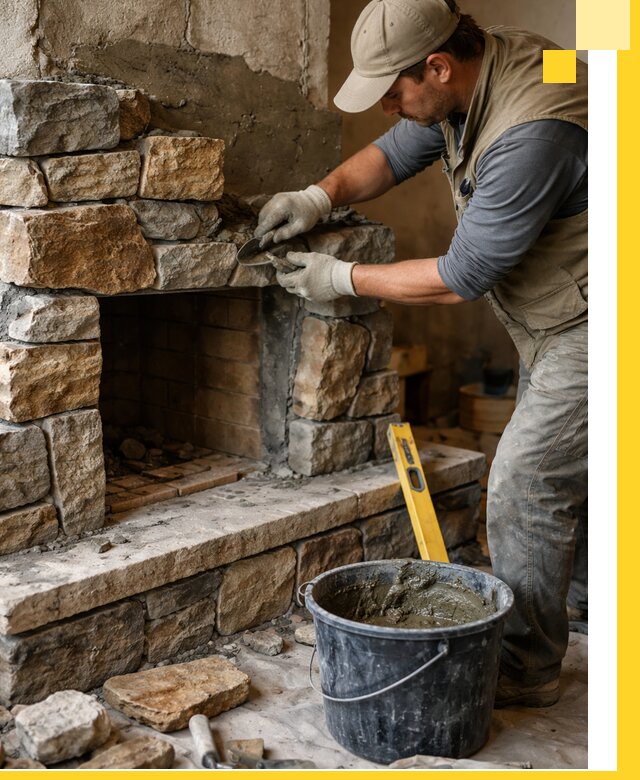 Изготовление и установка каменных каминов под ключ в Тольятти