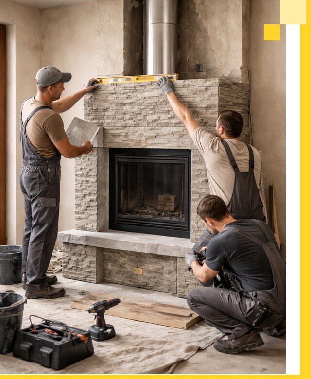 Профессиональный монтаж каминов под ключ в Тольятти для дома