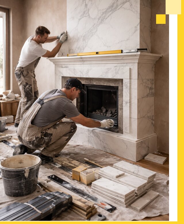 Отделка каминов в Тольятти качественные облицовочные работы