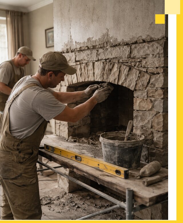 Изготовление каминов под ключ в Тольятти, монтаж и отделка