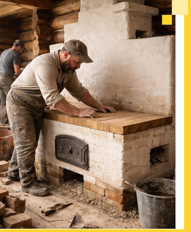 Проектирование и установка русской печи с лежанкой в Тольятти