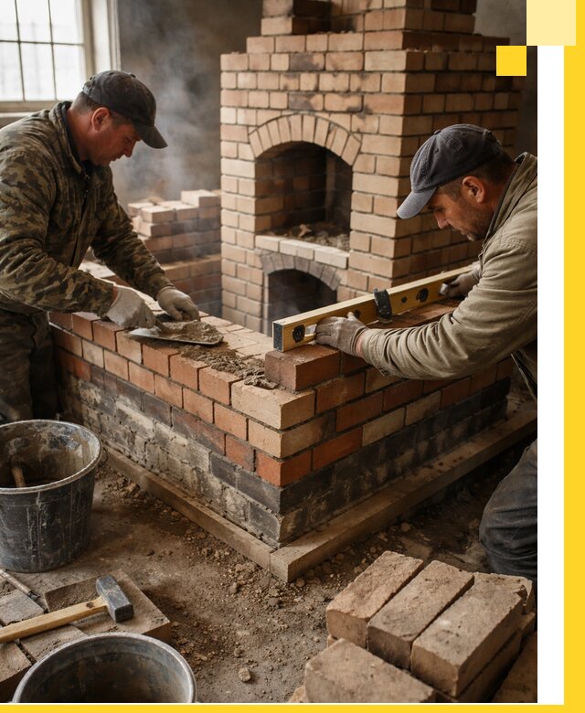 Изготовление и монтаж печей и каминов из кирпича в Тольятти