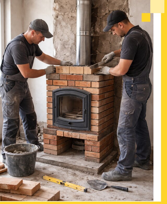 Монтаж печи камина под ключ в Тольятти с гарантией и пусконаладкой