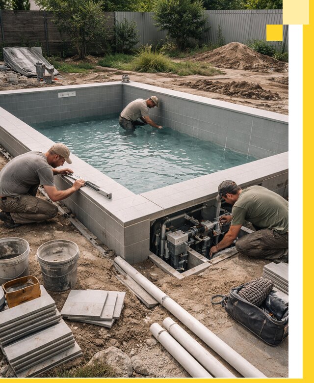 Строительство и монтаж бассейнов для дачи под ключ в Тольятти