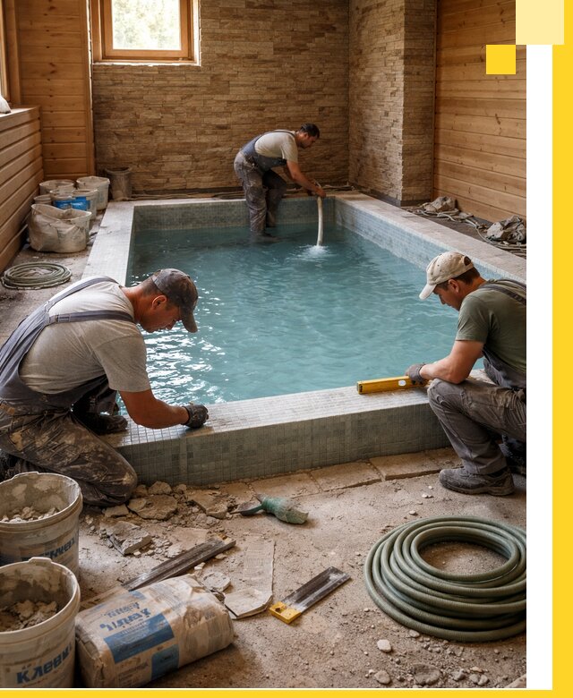 Проектирование и строительство бассейнов для бани в Тольятти