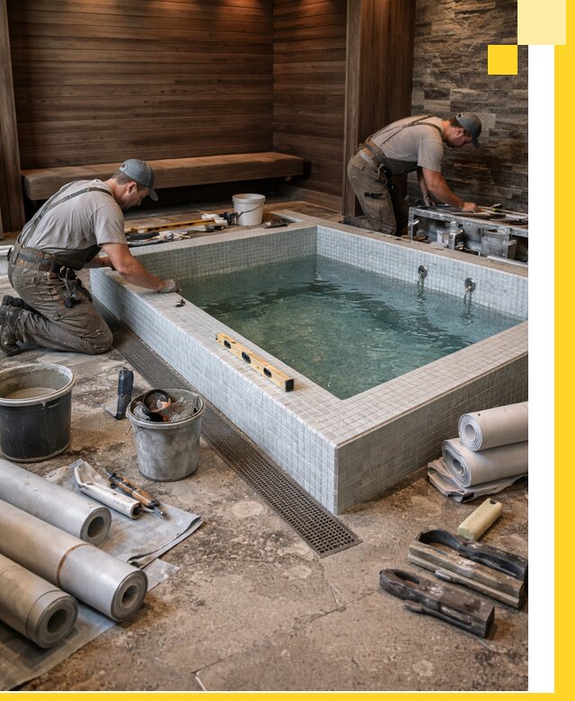 Установка и строительство бассейнов для сауны в Тольятти