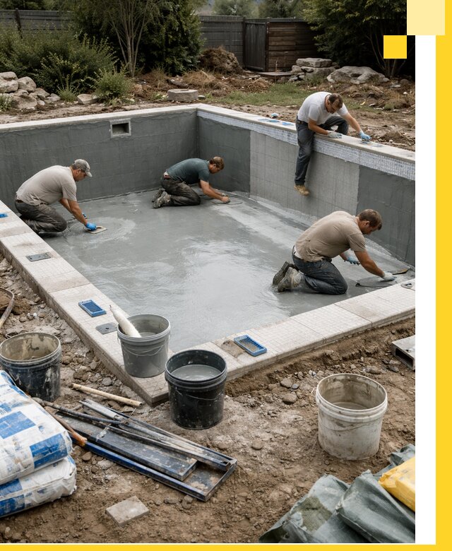 Изготовление и монтаж чаши бассейна под ключ в Тольятти