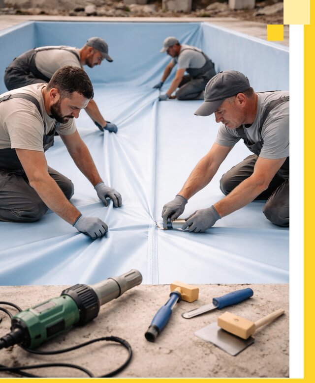 ПВХ пленка для бассейнов с монтажом и гарантией в Тольятти