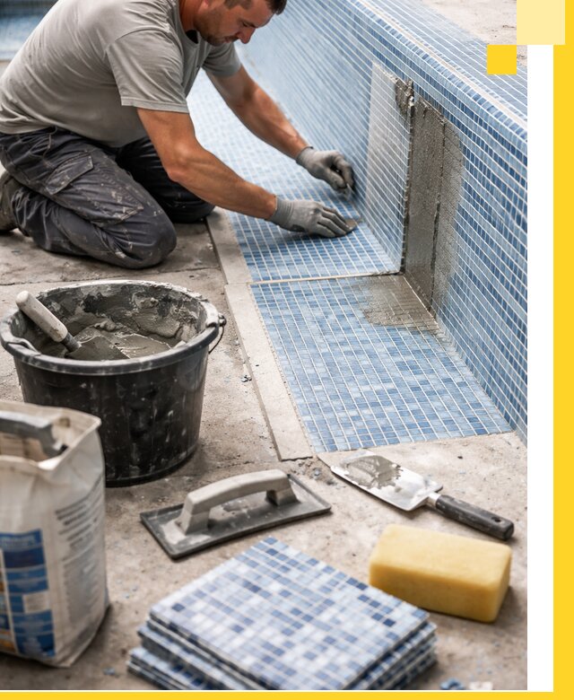 Укладка и ремонт мозаики для бассейнов под ключ в Тольятти