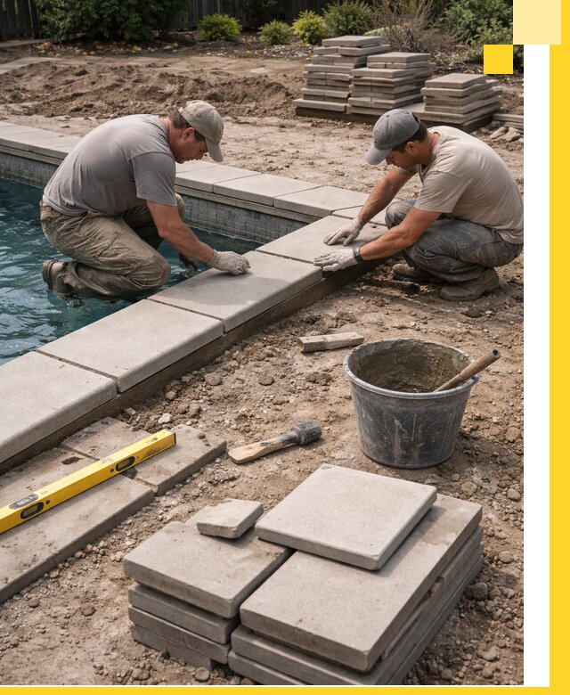 Установка и изготовление копингового камня для бассейнов в Тольятти