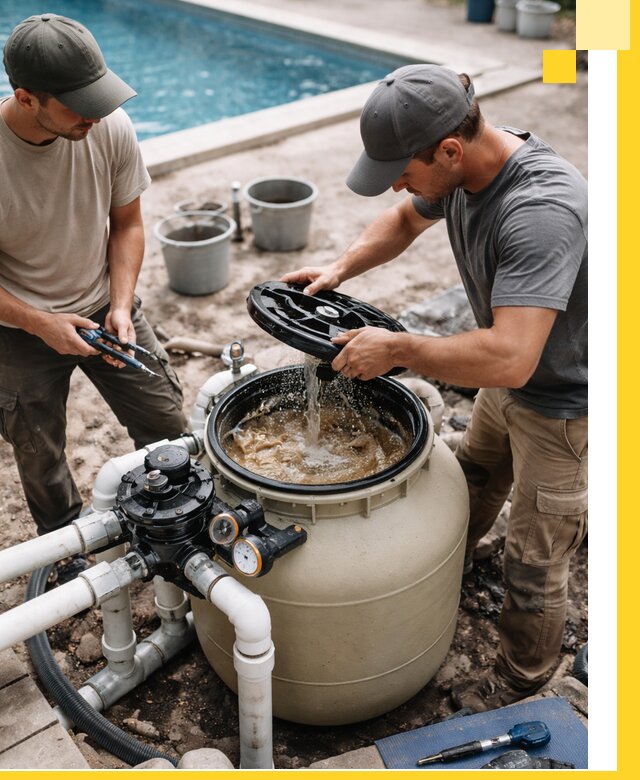 Установка и обслуживание песочных фильтров для бассейнов в Тольятти