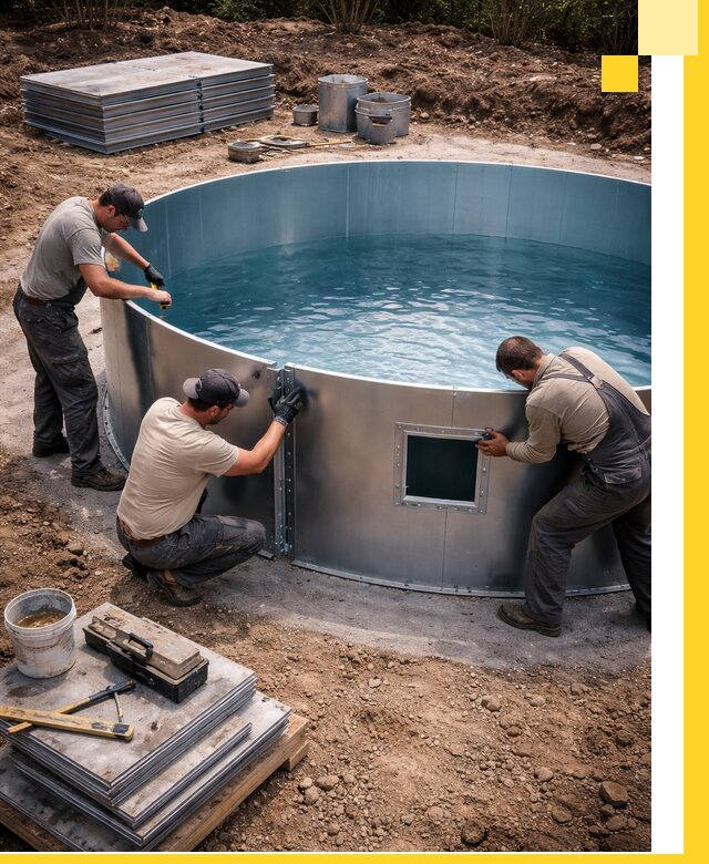 Круглые бассейны под ключ в Тольятти проектирование и монтаж