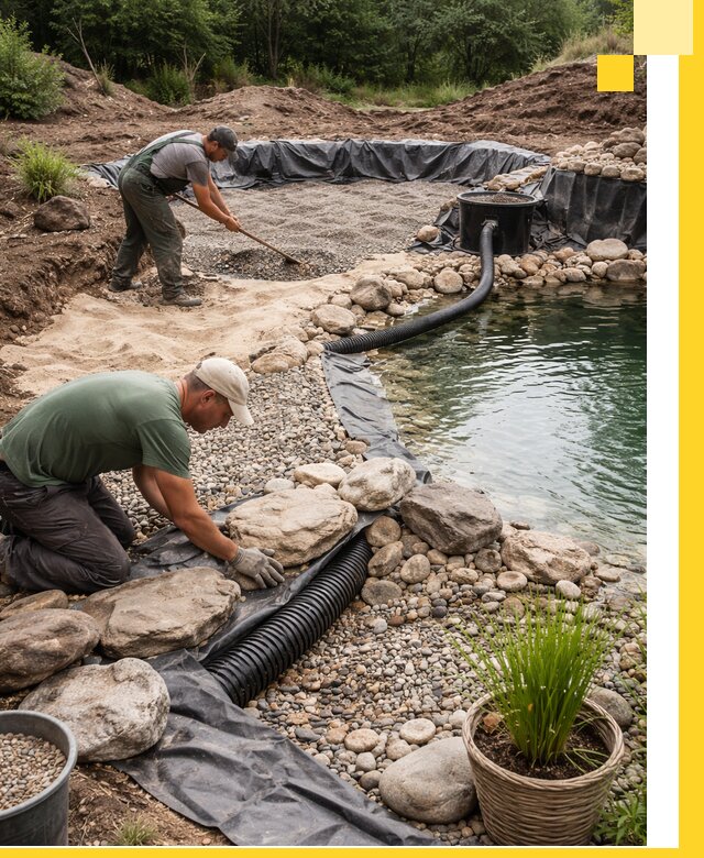 Строительство природных бассейнов и озер в Тольятти под ключ