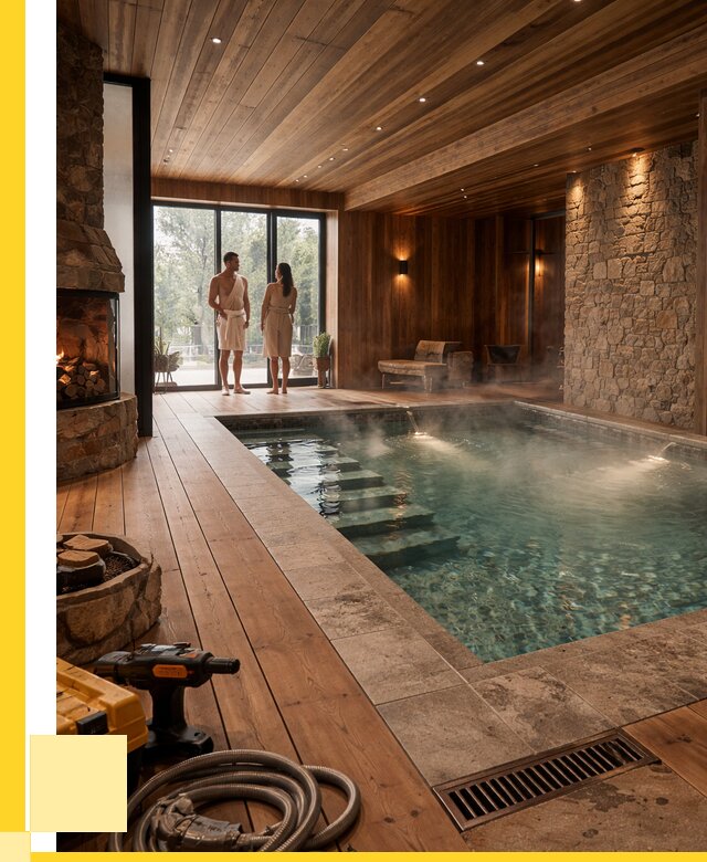 Проекты бань с бассейном под ключ в Тольятти от 77565 р., ЭриданТля