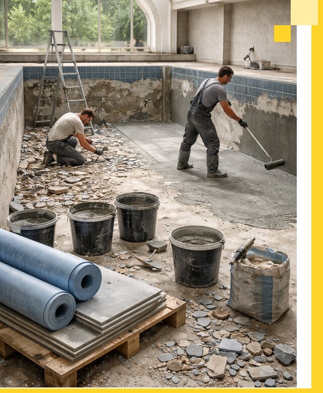 Реконструкция бассейнов в Тольятти: ремонт, гидроизоляция