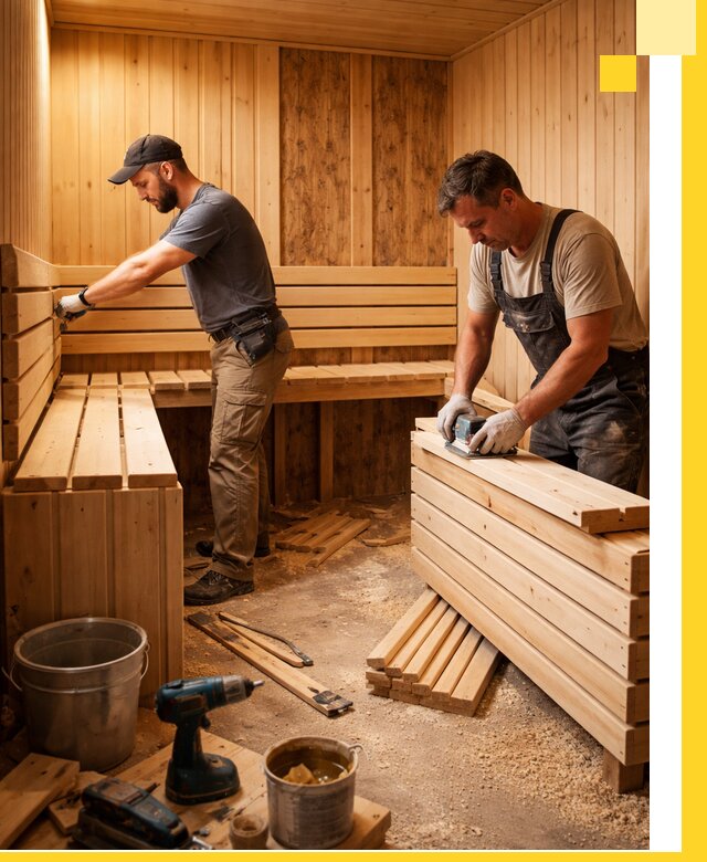 Профессиональный комплексный ремонт саун под ключ в Тольятти