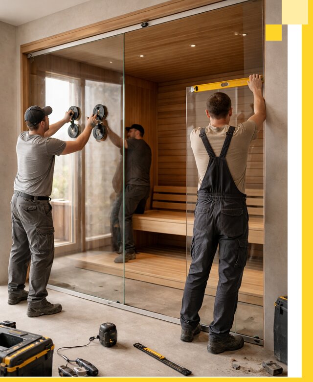 Производство и монтаж стеклянных саун под ключ в Тольятти