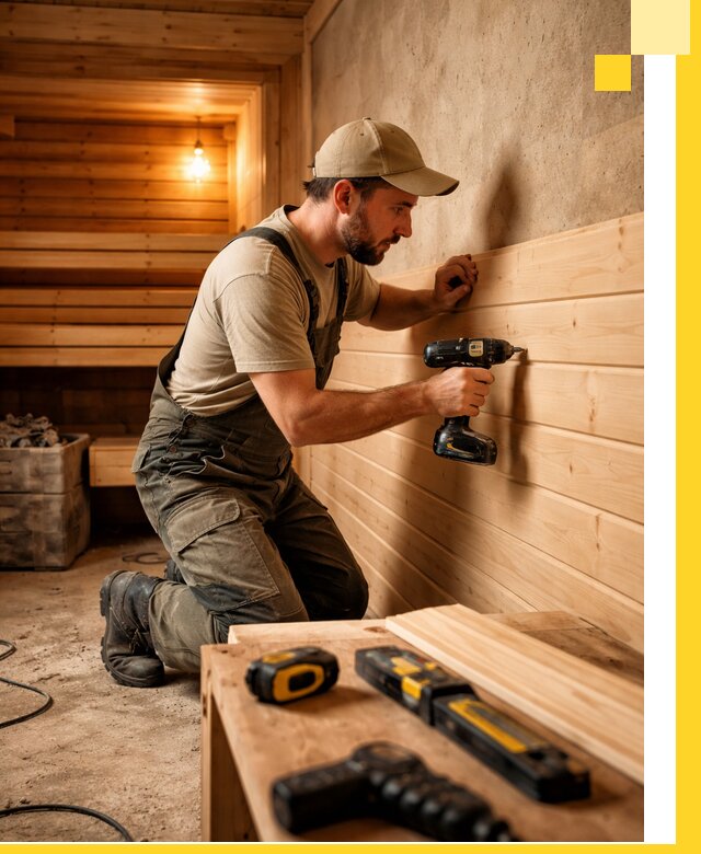 Профессиональная внутренняя отделка бани в Тольятти под ключ