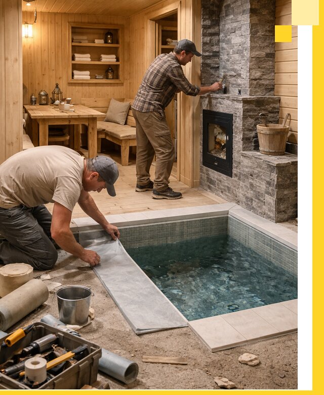 Строительство бань с комнатой отдыха под ключ в Тольятти