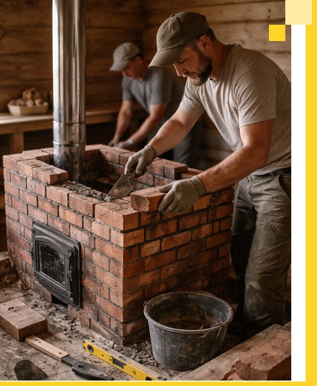 Кирпичные печи для бани под ключ в Тольятти, проект и монтаж