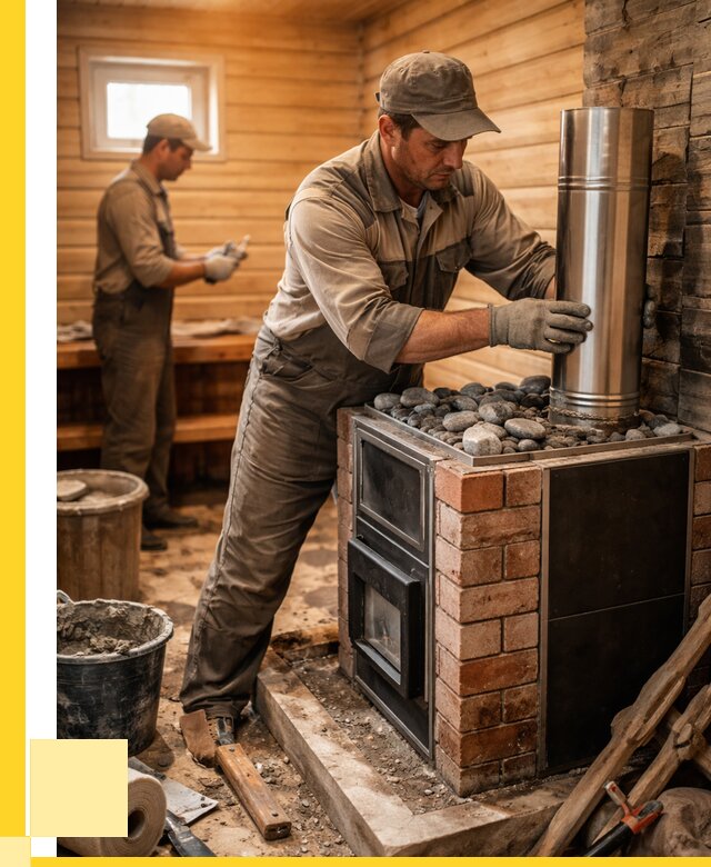 Монтаж печи в бане под ключ в Тольятти от 20684 р. | ЭриданТля