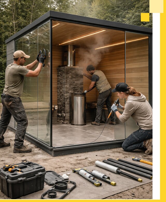 Проектирование и строительство стеклянных бань в Тольятти